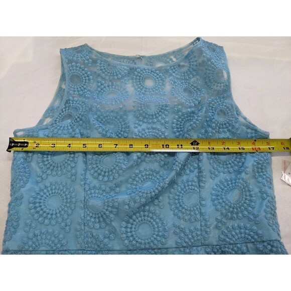 Maggy London Turquoise Lace Overlay Sleeveless Shift Dress Size 8 NWT - Picture 8 of 9